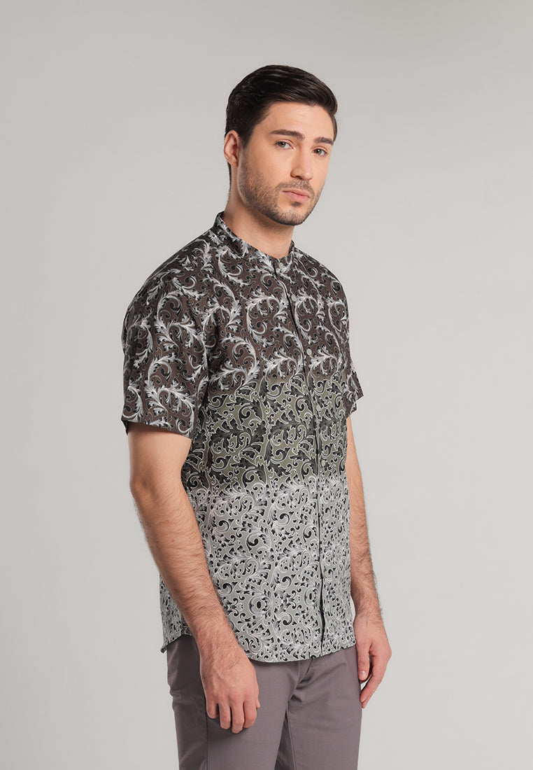 MOC - Kemeja Shanghai Lengan Pendek Pria Haidi - Olive