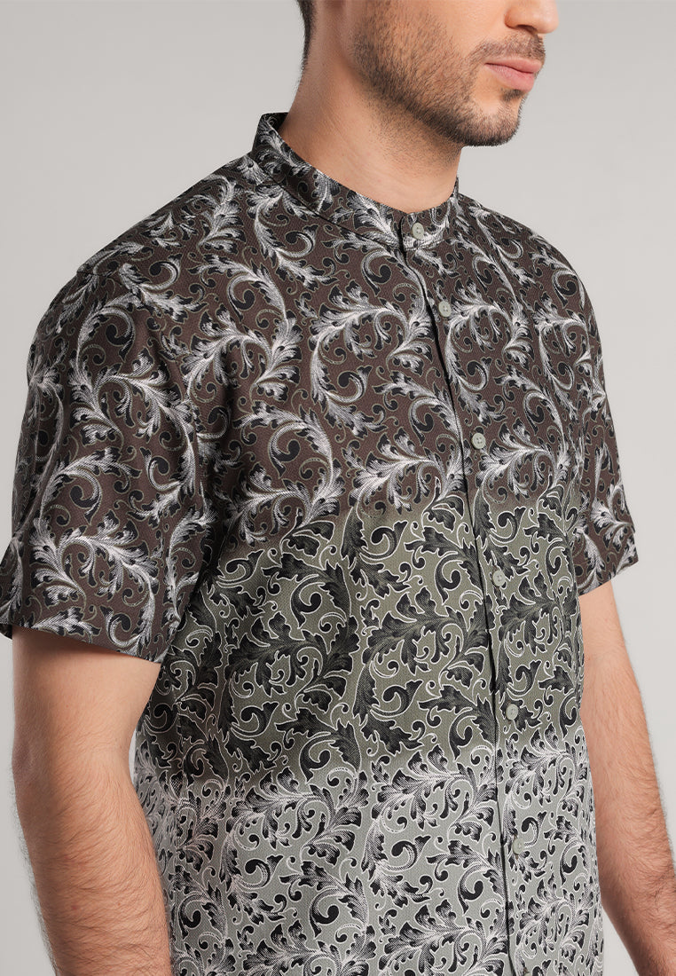 MOC - Kemeja Shanghai Lengan Pendek Pria Haidi - Olive