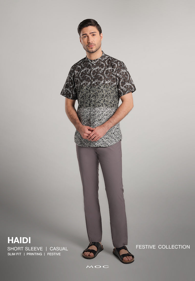 MOC - Kemeja Shanghai Lengan Pendek Pria Haidi - Olive