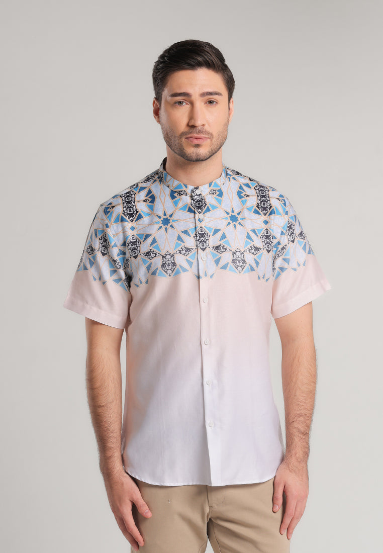 MOC - Kemeja Shanghai Lengan Pendek Pria Altan - White