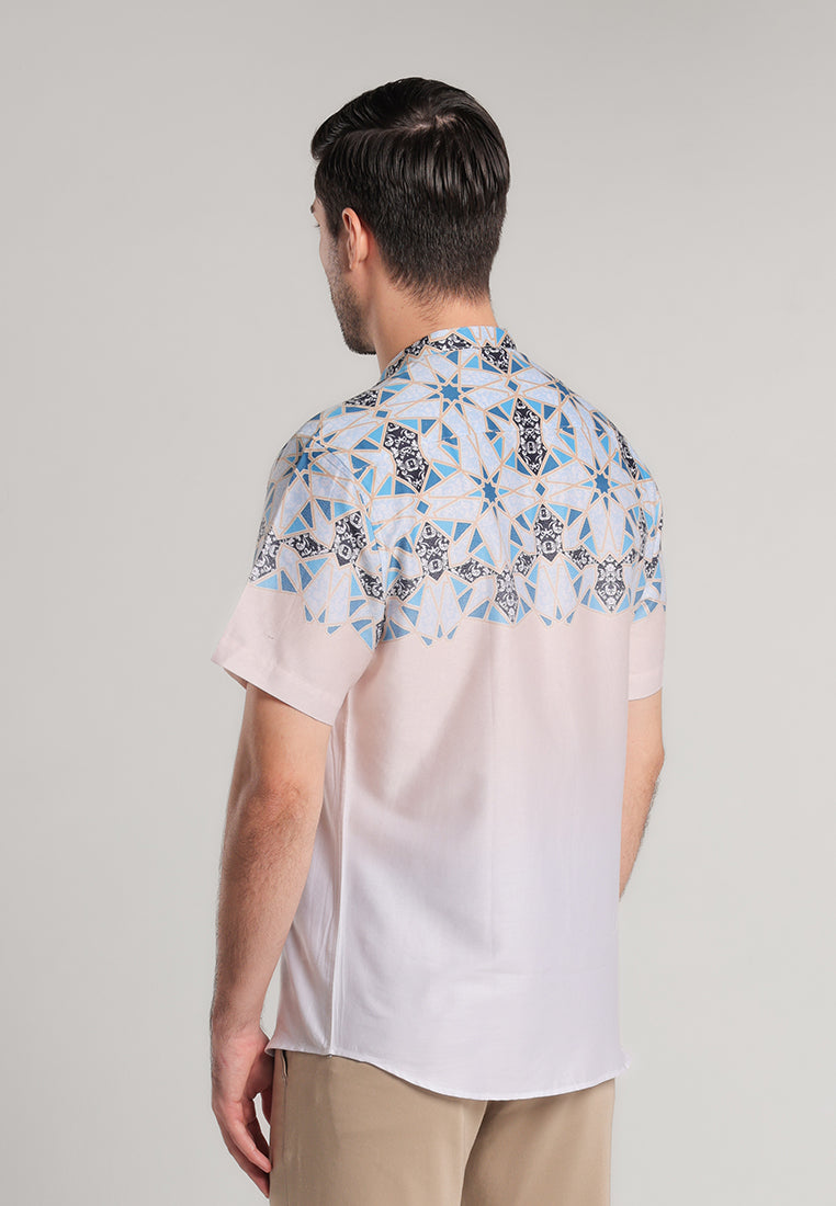 MOC - Kemeja Shanghai Lengan Pendek Pria Altan - White