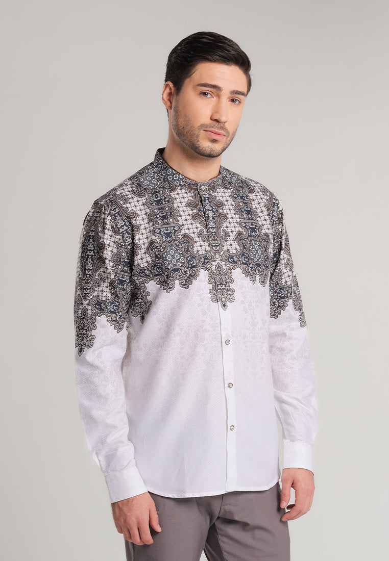 MOC Kemeja Shanghai Lengan Panjang Pria Hasan - White