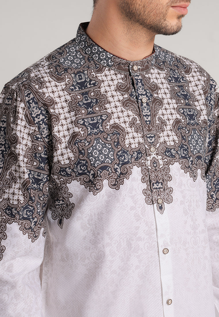 MOC Kemeja Shanghai Lengan Panjang Pria Hasan - White