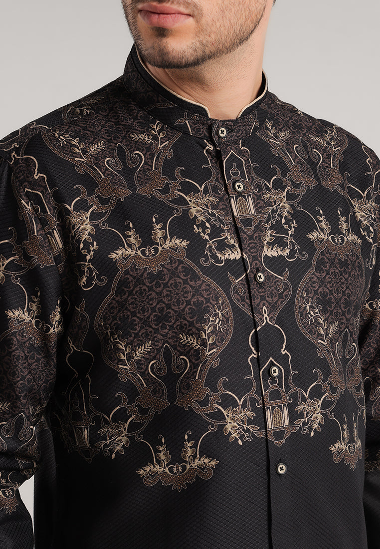 MOC x Habib Jafar Kemeja Shanghai Lengan Panjang Hanbali - Black