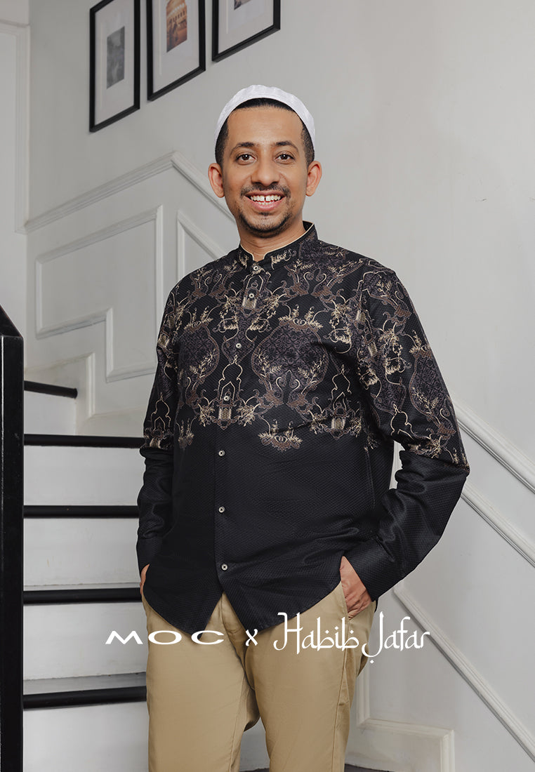 MOC x Habib Jafar Kemeja Shanghai Lengan Panjang Hanbali - Black