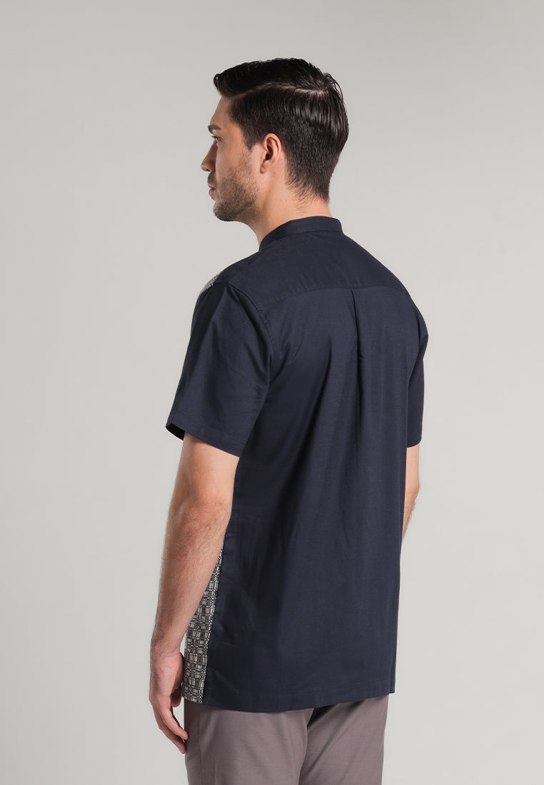 MOC - Kemeja Shanghai Lengan Pendek Pria Erdem - Navy