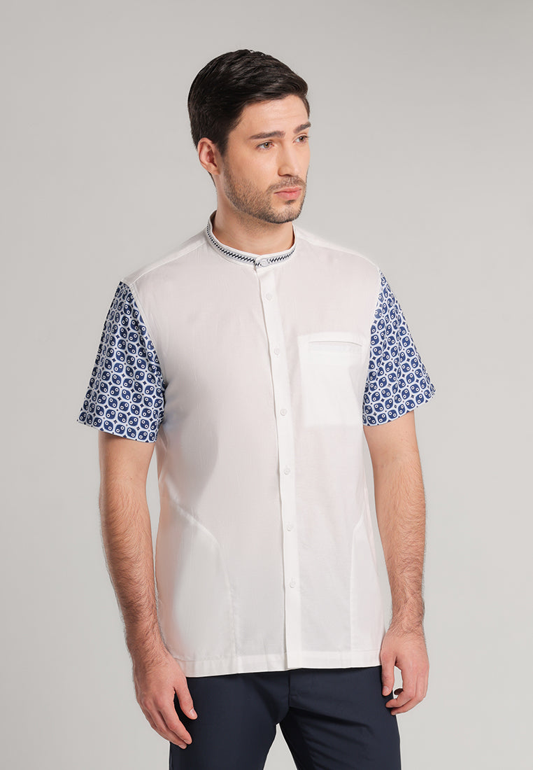 MOC - Kemeja Shanghai Lengan Pendek Fuad - White