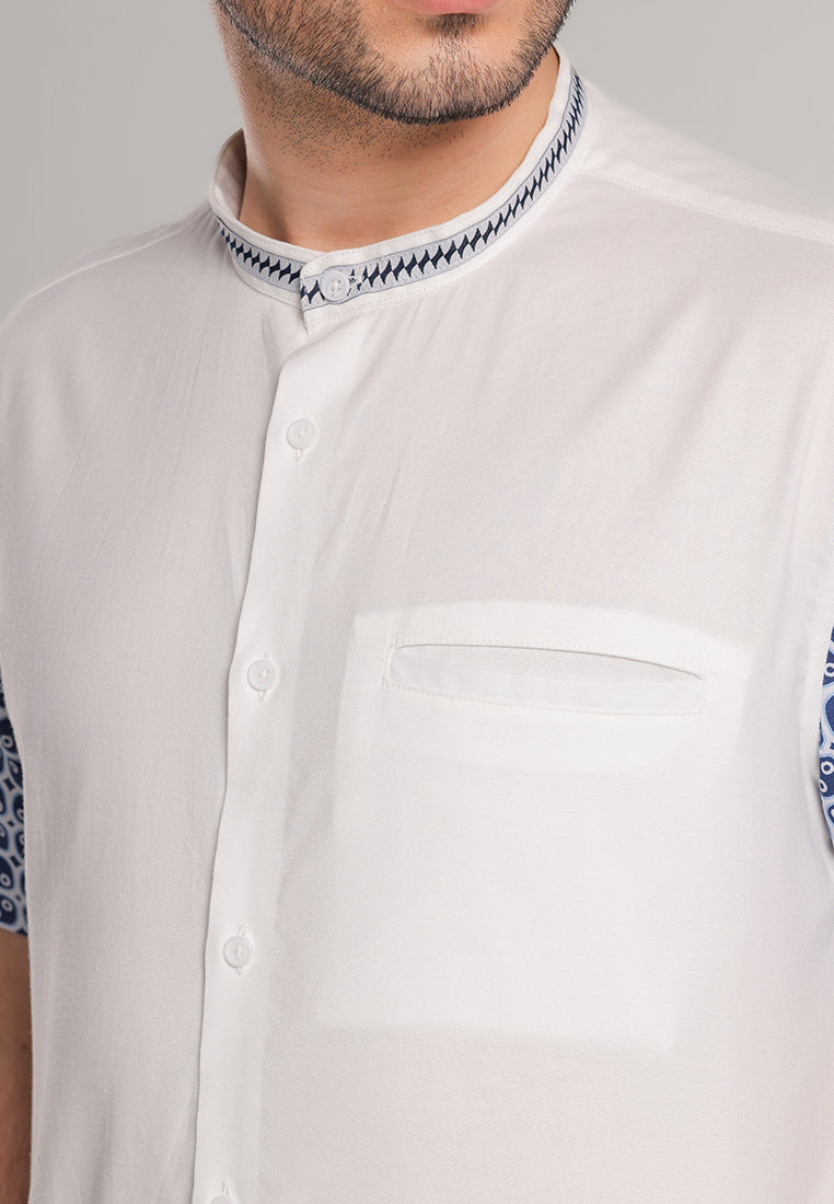 MOC - Kemeja Shanghai Lengan Pendek Fuad - White