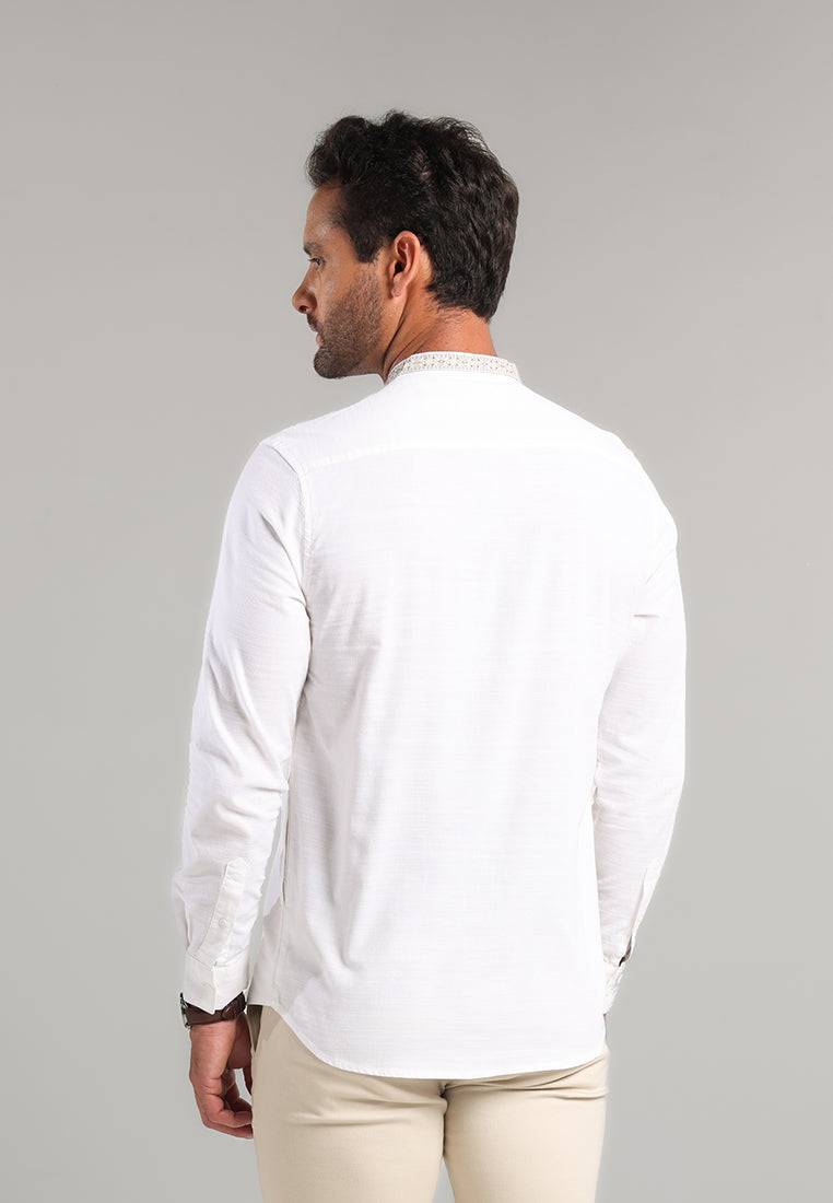 MOC Kemeja Shanghai Lengan Panjang Pria Nabil - White