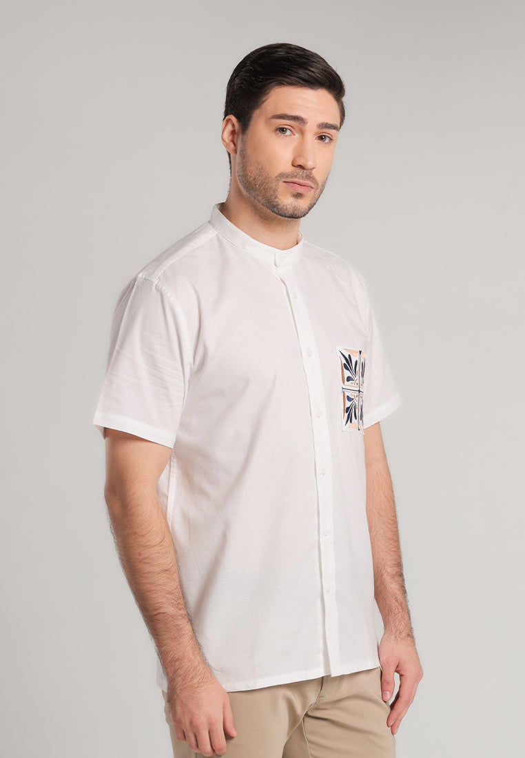 MOC - Kemeja Shanghai Lengan Pendek Arbil - White