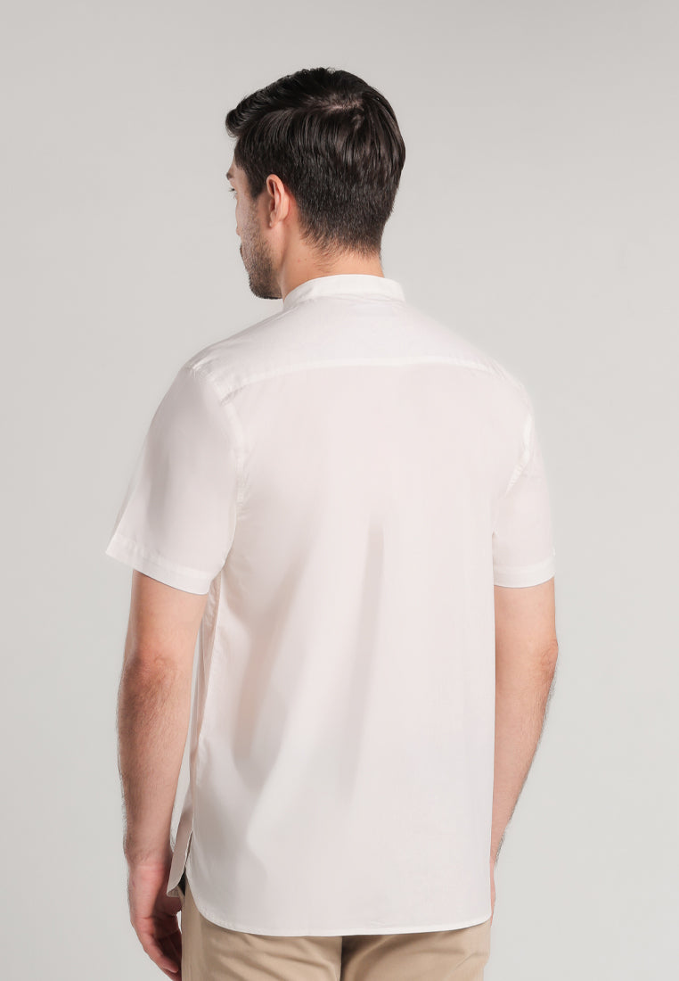 MOC - Kemeja Shanghai Lengan Pendek Arbil - White