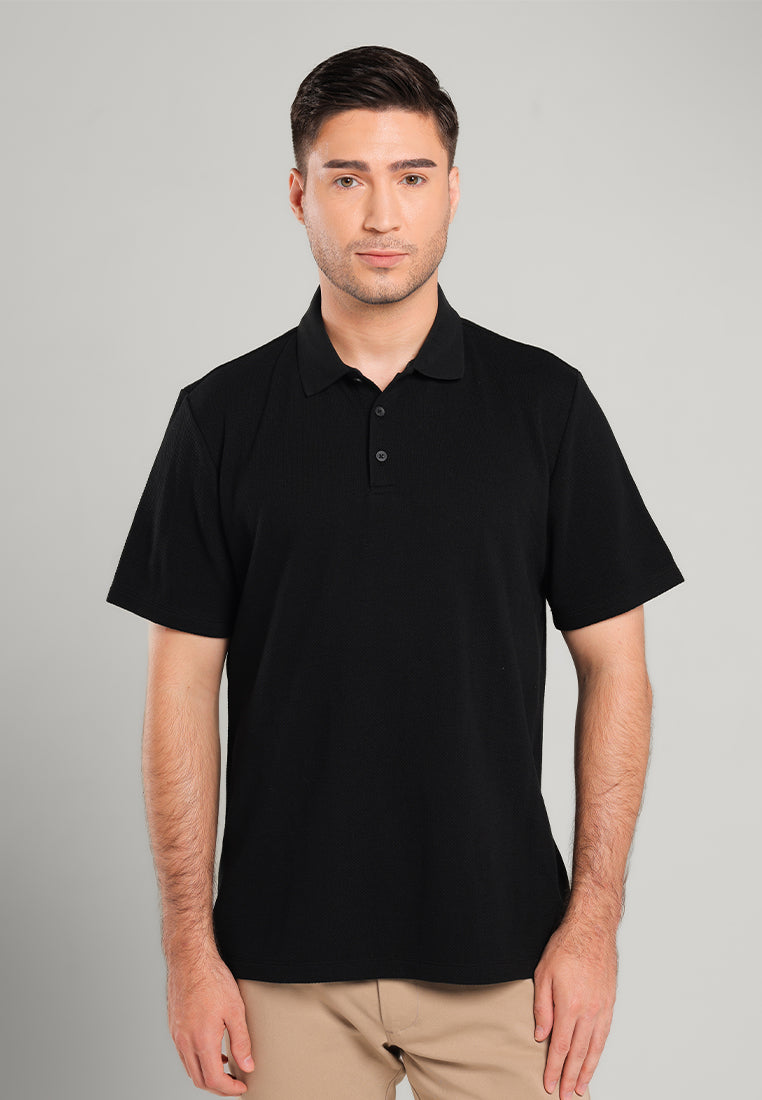 MOC - Kaos Polo Pria Lengan Pendek Aziel - Black