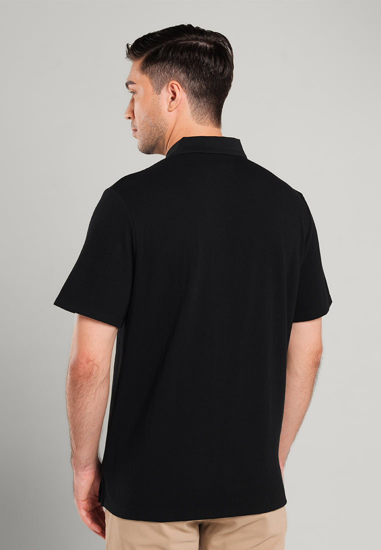 MOC - Kaos Polo Pria Lengan Pendek Aziel - Black