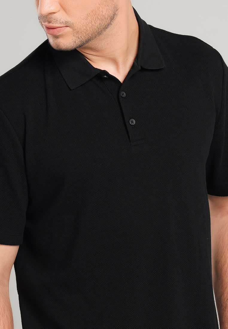 MOC - Kaos Polo Pria Lengan Pendek Aziel - Black