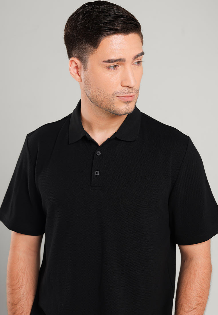 MOC - Kaos Polo Pria Lengan Pendek Aziel - Black