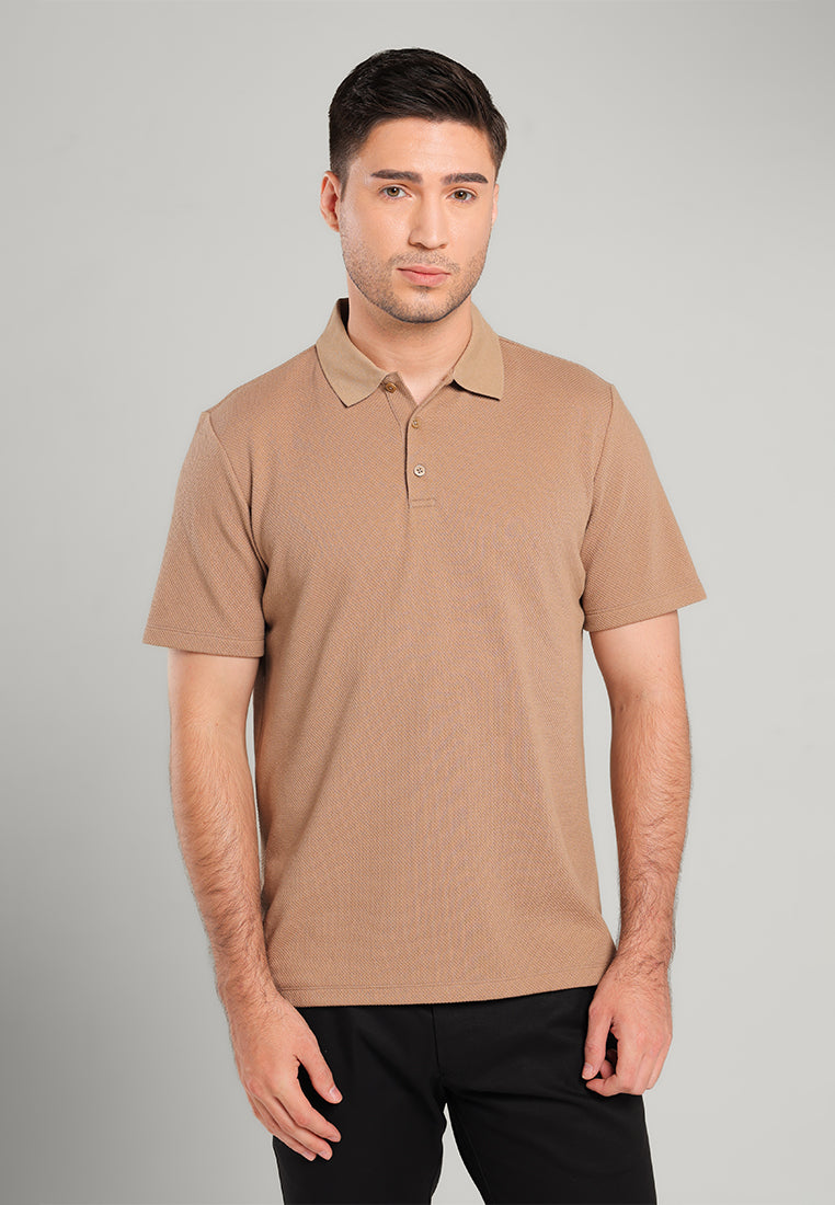 MOC - Kaos Polo Pria Lengan Pendek Aziel - Light Brown