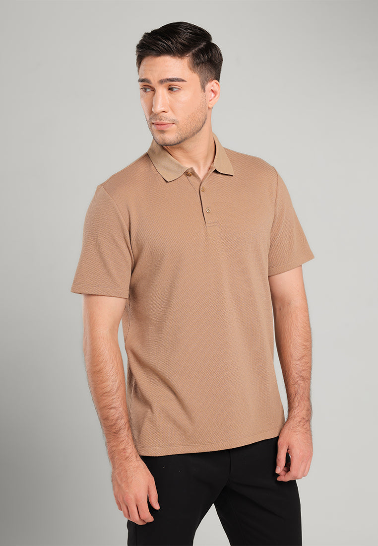 MOC - Kaos Polo Pria Lengan Pendek Aziel - Light Brown