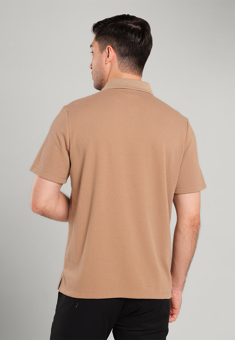 MOC - Kaos Polo Pria Lengan Pendek Aziel - Light Brown