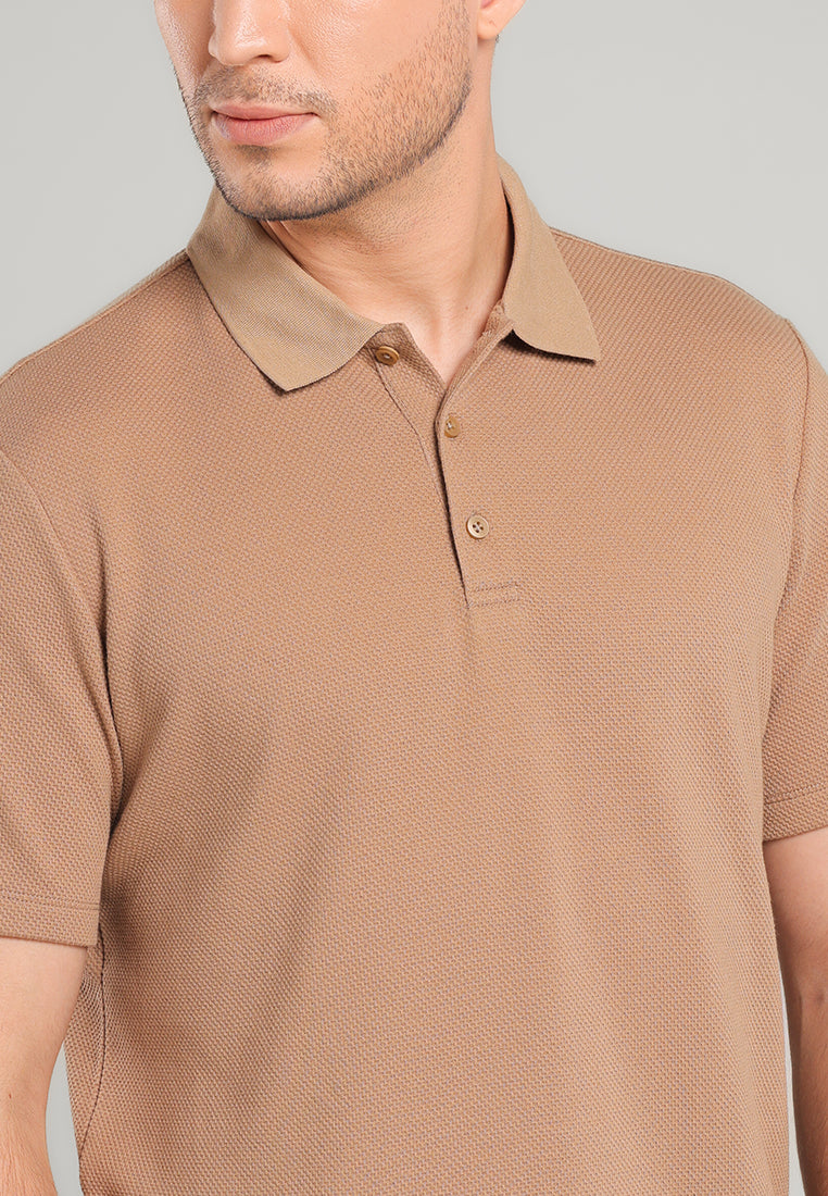 MOC - Kaos Polo Pria Lengan Pendek Aziel - Light Brown