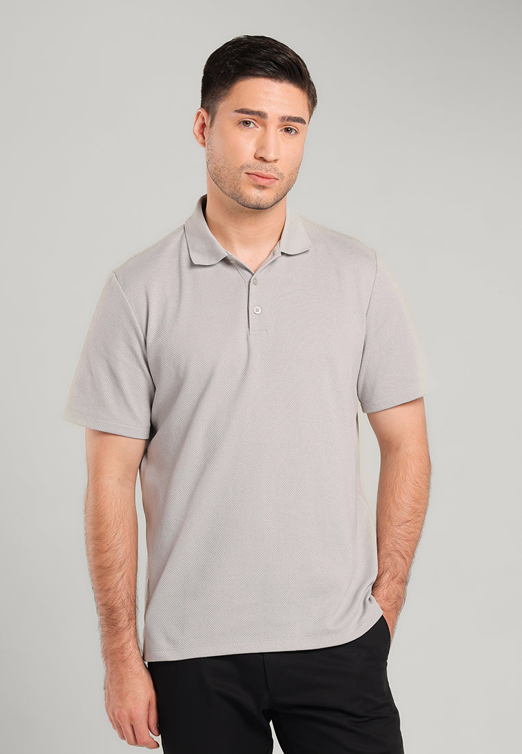 MOC - Kaos Polo Pria Lengan Pendek Aziel - Light Grey