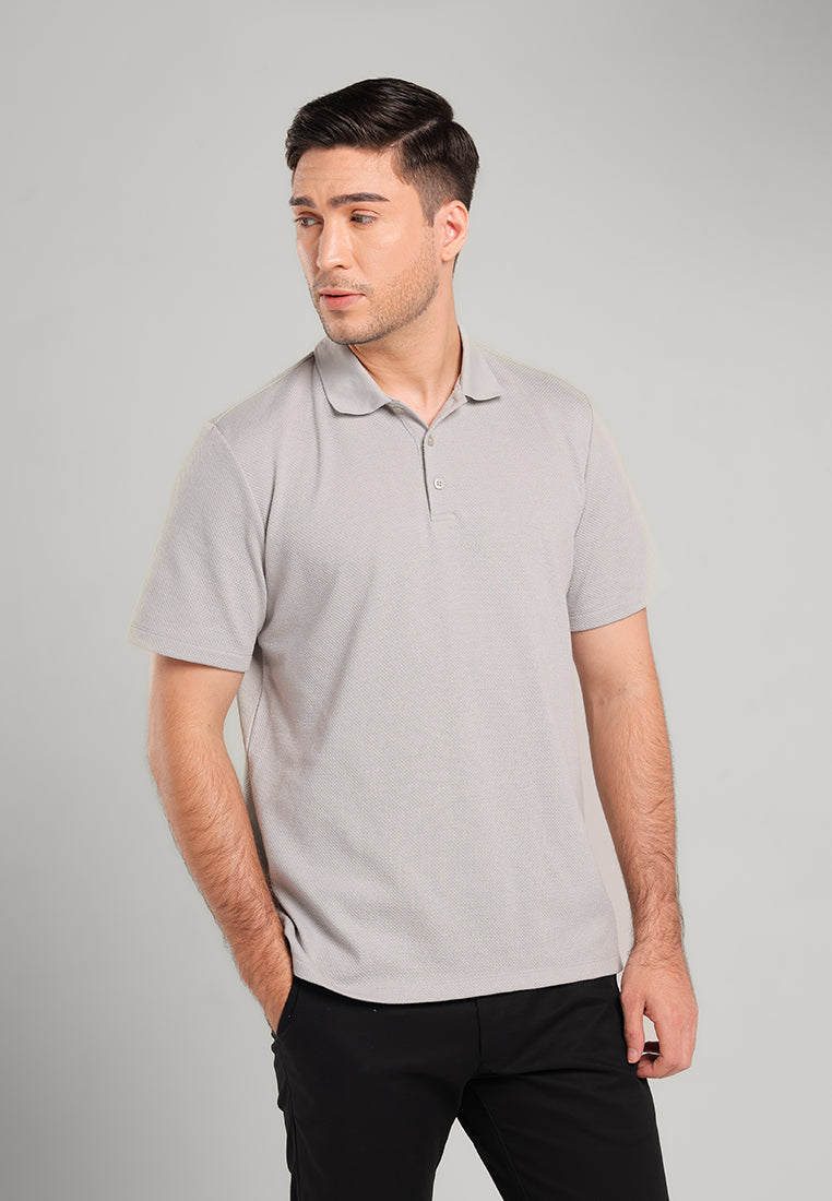 MOC - Kaos Polo Pria Lengan Pendek Aziel - Light Grey