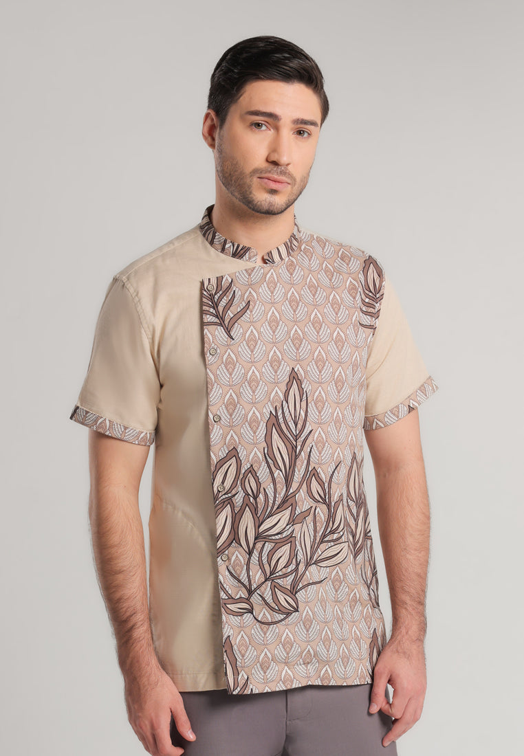 MOC - Kemeja Shanghai Lengan Pendek Javed - Beige