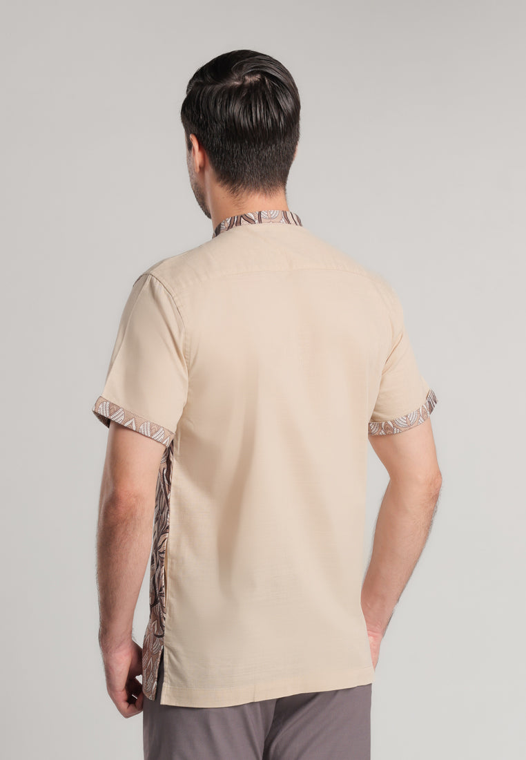 MOC - Kemeja Shanghai Lengan Pendek Javed - Beige