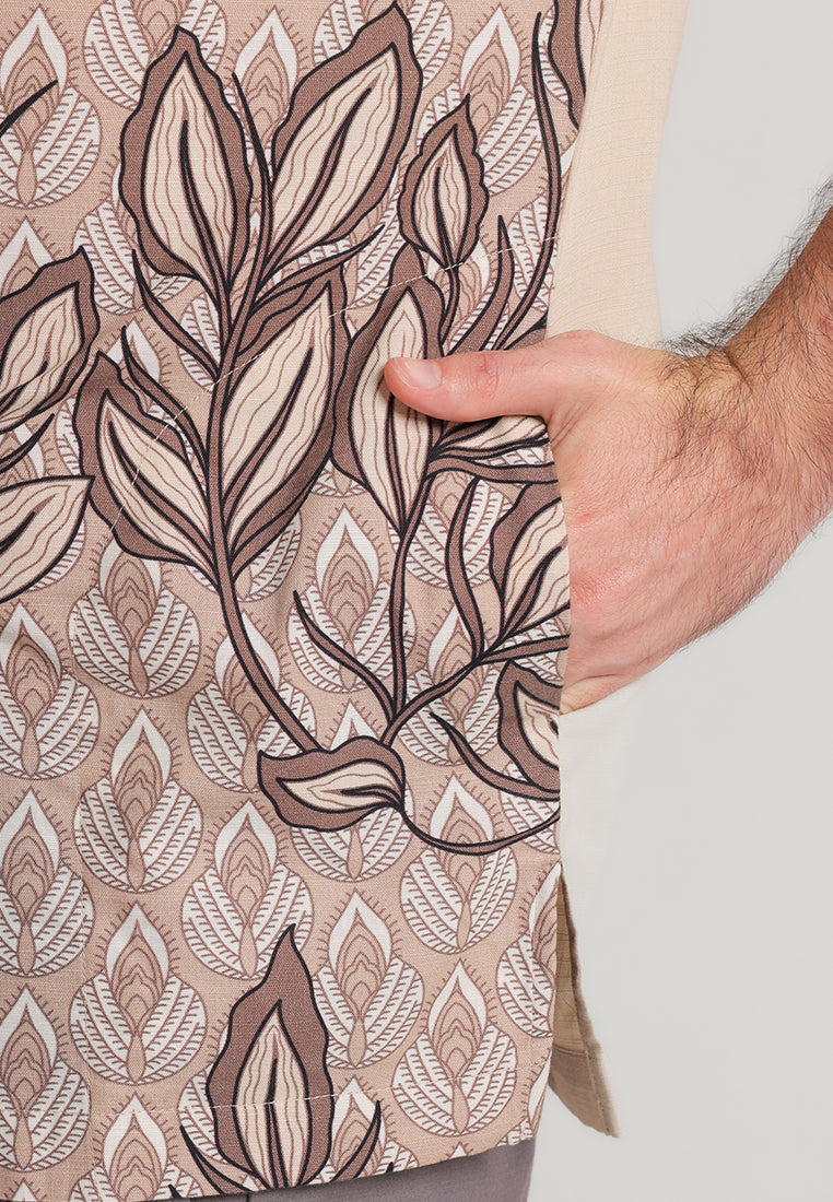 MOC - Kemeja Shanghai Lengan Pendek Javed - Beige