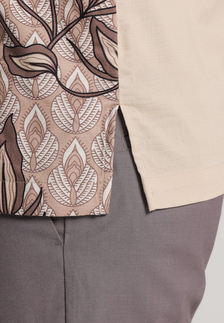 MOC - Kemeja Shanghai Lengan Pendek Javed - Beige