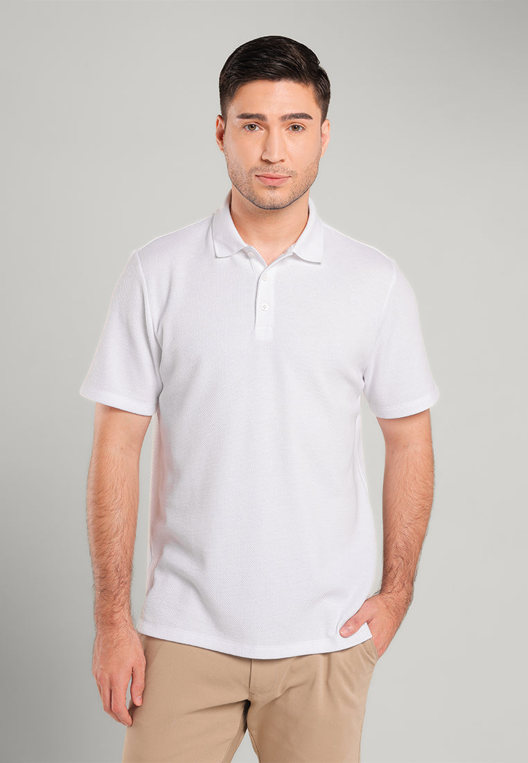 MOC - Kaos Polo Pria Lengan Pendek Aziel - White