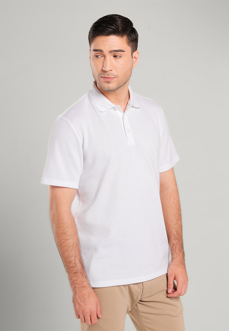 MOC - Kaos Polo Pria Lengan Pendek Aziel - White