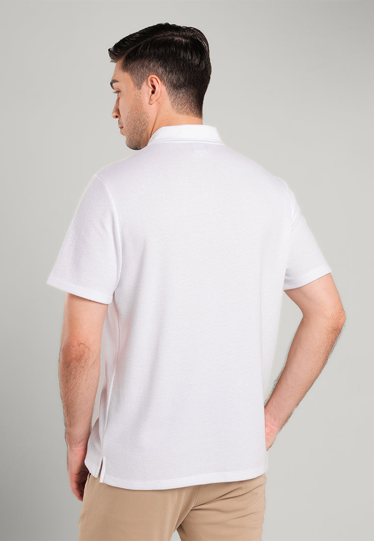MOC - Kaos Polo Pria Lengan Pendek Aziel - White