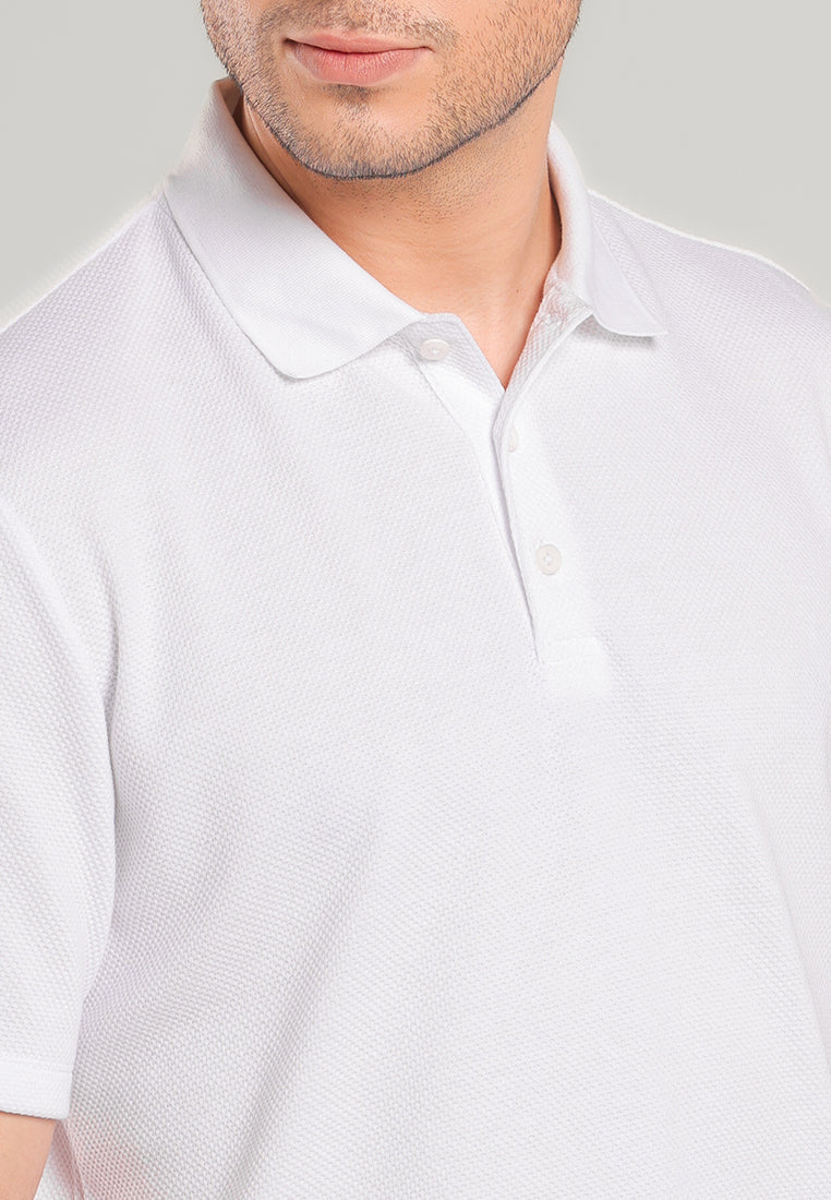 MOC - Kaos Polo Pria Lengan Pendek Aziel - White