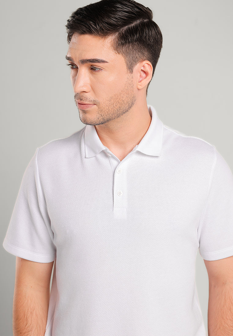 MOC - Kaos Polo Pria Lengan Pendek Aziel - White