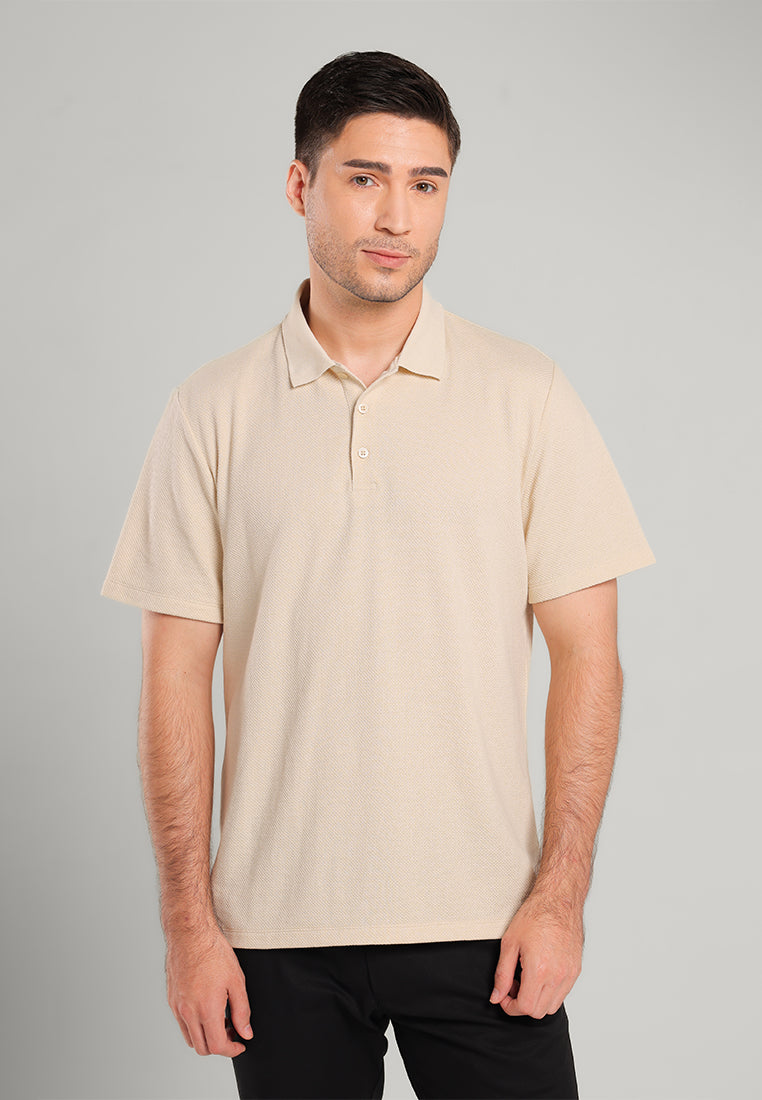 MOC - Kaos Polo Pria Lengan Pendek Aziel - Beige