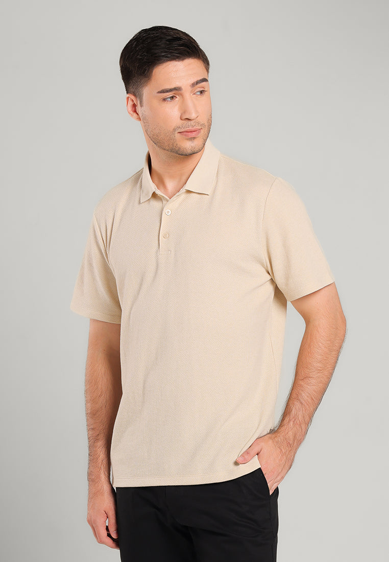 MOC - Kaos Polo Pria Lengan Pendek Aziel - Beige