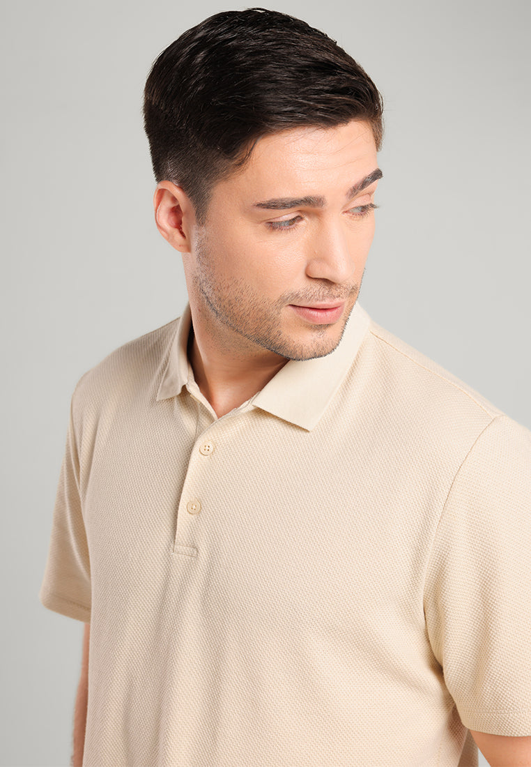 MOC - Kaos Polo Pria Lengan Pendek Aziel - Beige