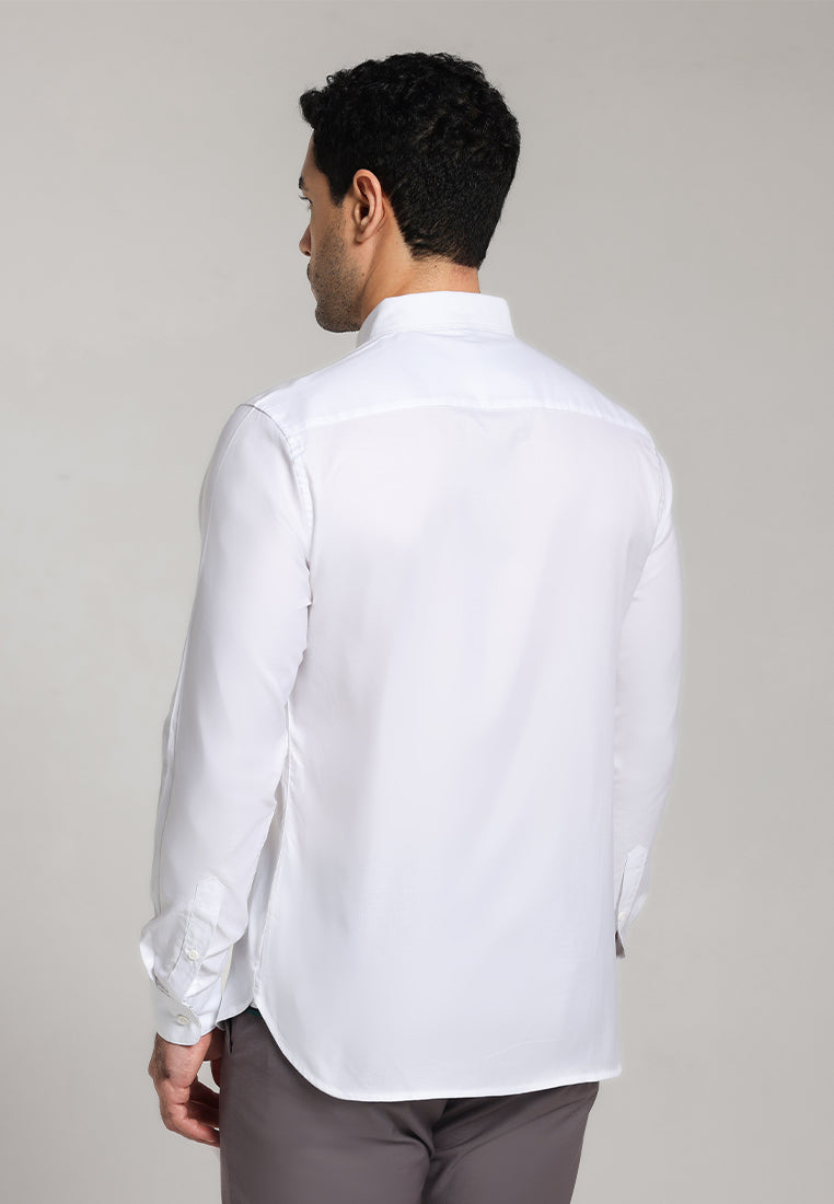 MOC - Kemeja Polos Pria Lengan Panjang Nashville - White