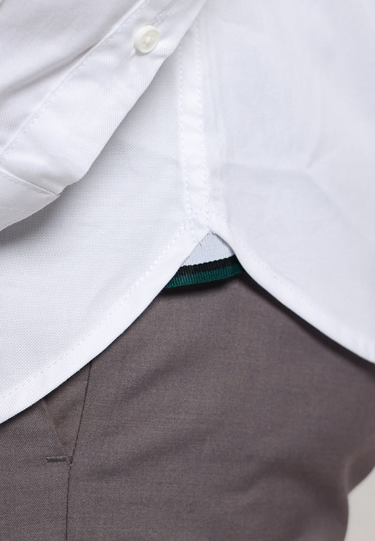 MOC - Kemeja Polos Pria Lengan Panjang Nashville - White