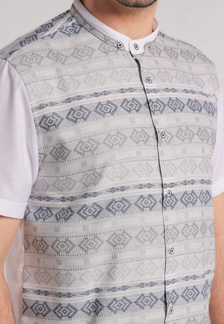 MOC Kemeja Koko Lengan Pendek Pria Kaylun - Grey