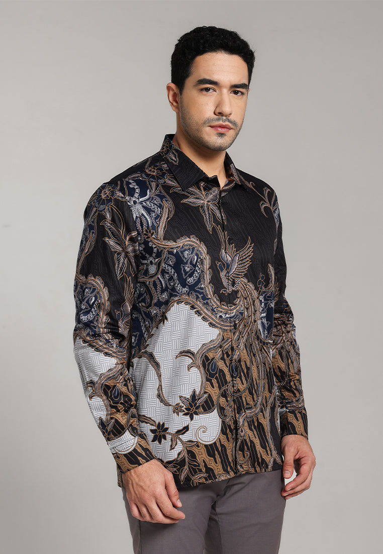 MOC - Kemeja Batik Pria Lengan Panjang Batara - Brown