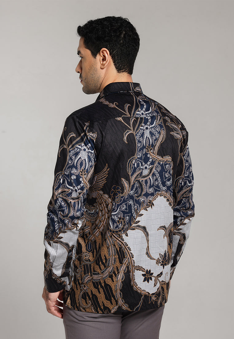 MOC - Kemeja Batik Pria Lengan Panjang Batara - Brown
