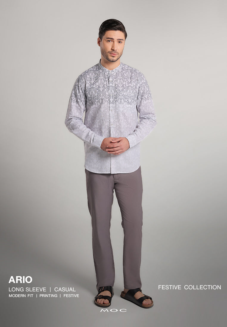 MOC x Habib Jafar Kemeja Shanghai Lengan Panjang Ario - Grey
