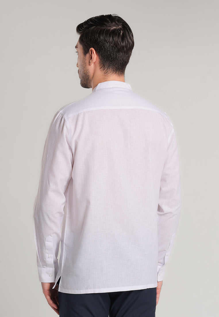 MOC x Habib Jafar Kemeja Koko Lengan Panjang Pria Halim - White