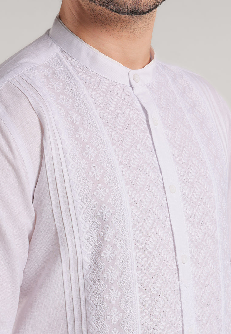 MOC x Habib Jafar Kemeja Koko Lengan Panjang Pria Halim - White