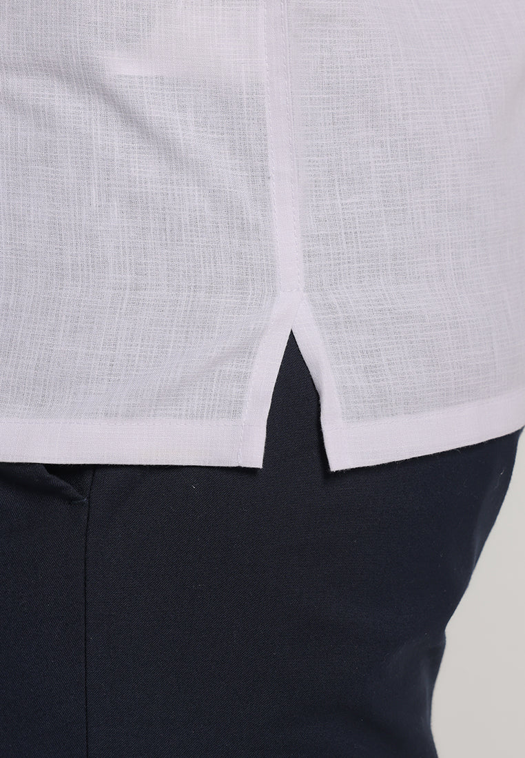 MOC x Habib Jafar Kemeja Koko Lengan Panjang Pria Halim - White