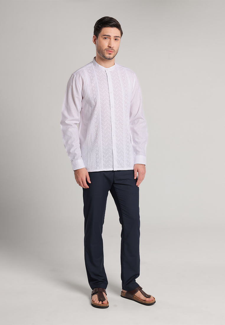 MOC x Habib Jafar Kemeja Koko Lengan Panjang Pria Halim - White