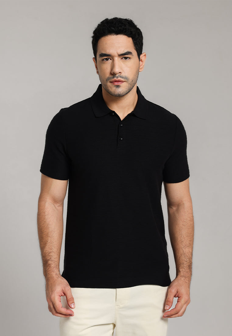 MOC - Kaos Polo Pria Lengan Pendek Arvin - Black