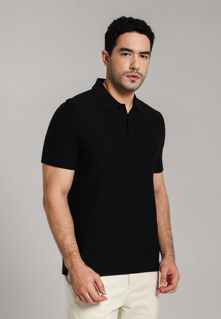 MOC - Kaos Polo Pria Lengan Pendek Arvin - Black