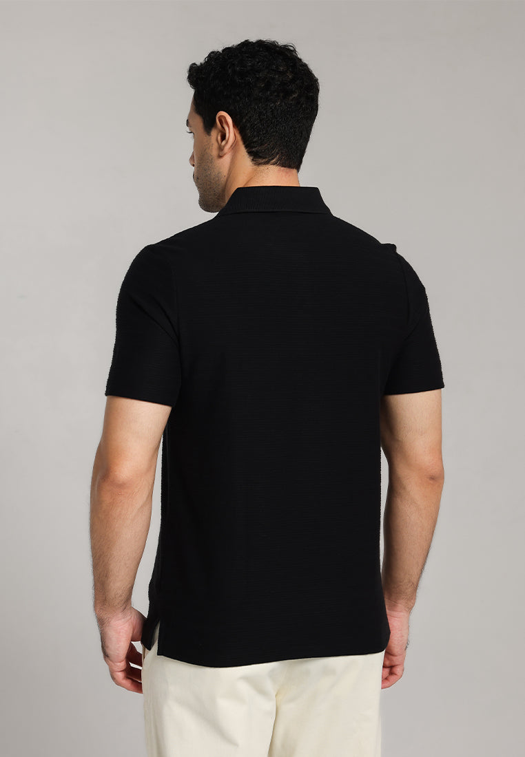 MOC - Kaos Polo Pria Lengan Pendek Arvin - Black